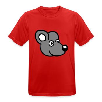 Maus Mäuschen Süße Kleine Ratte Nager Lustig Comic - Männer T-Shirt atmungsaktiv - Rot - Vorne - AI Model Male 185 dark (185cm)