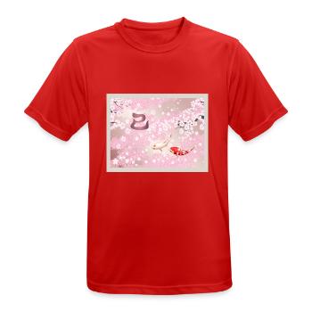 Chinesisches Neujahr 2025 Kirschblüte Koi Fisch - Männer T-Shirt atmungsaktiv - Rot - Vorne - AI Model Male 185 dark (185cm)