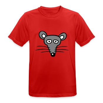 Mouse Mouse Cute Little Rat Rodent Friendly - Men's Breathable T-Shirt - red - Front - AI Model Male 185 dark (185cm)