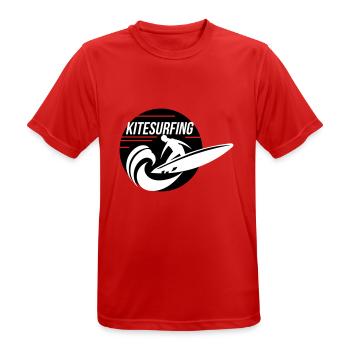 Kitesurfer auf Kiteboard reitet Welle - Männer T-Shirt atmungsaktiv - Rot - Vorne - AI Model Male 185 dark (185cm)