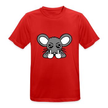 Maus Böse Wütend Frustriert Aggressiv Mittelfinger - Männer T-Shirt atmungsaktiv - Rot - Vorne - AI Model Male 185 dark (185cm)