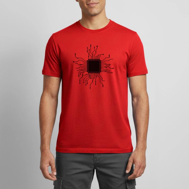 processor cpu wires wire cabling computer Men's Breathable T-Shirt