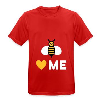 Bees love me (Biene, Herz) - Männer T-Shirt atmungsaktiv - Rot - Vorne - AI Model Male 185 dark (185cm)