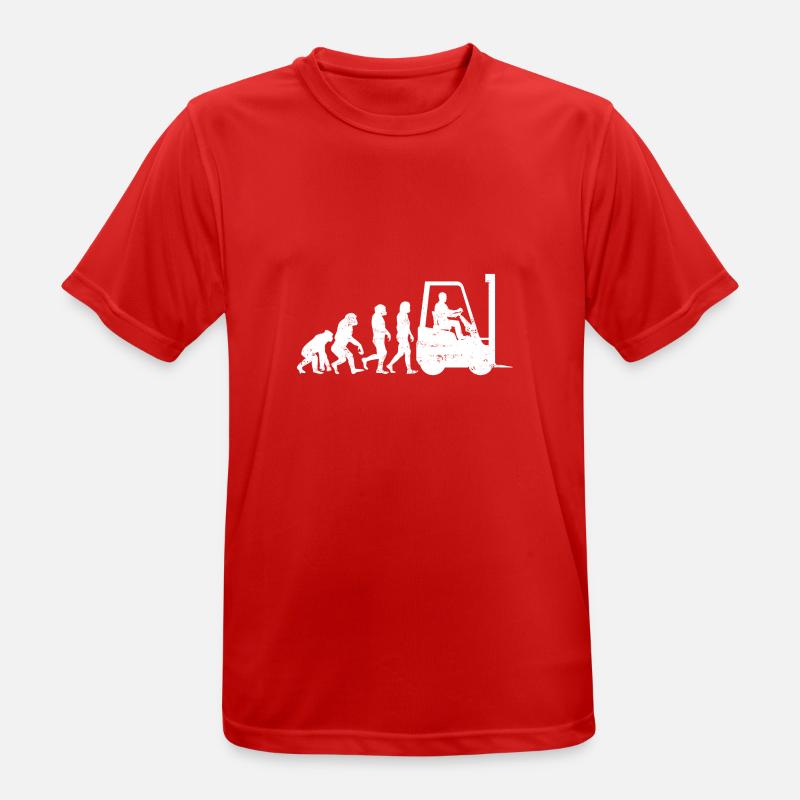 Staplerfahrer Evolution gabelstapler geschenk - Männer T-Shirt atmungsaktiv - Rot
