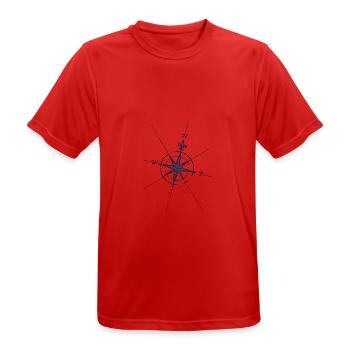 Kompass - Männer T-Shirt atmungsaktiv - Rot - Vorne - AI Model Male 185 dark (185cm)