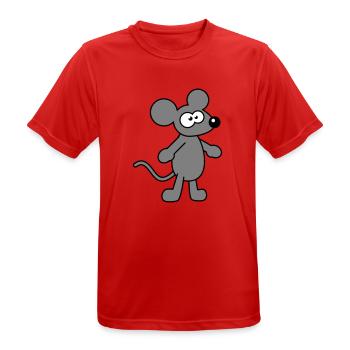 Maus Mäuschen Süße Kleine Ratte Nager Lustig Comic - Männer T-Shirt atmungsaktiv - Rot - Vorne - AI Model Male 185 dark (185cm)