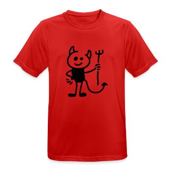 Kleiner Teufel - Line - Männer T-Shirt atmungsaktiv - Rot - Vorne - AI Model Male 185 dark (185cm)