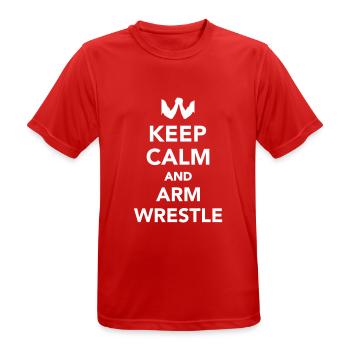 Keep calm and Arm wrestle - T-shirt respirant Homme - rouge - Devant - AI Model Male 185 dark (185cm)