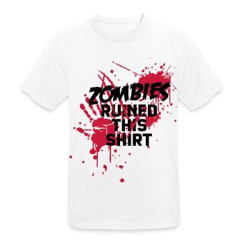 zombies runied this shirt - zombie blutflecken - Männer T-Shirt atmungsaktiv - Weiß - Vorne - AI Model Male 185 dark (185cm)
