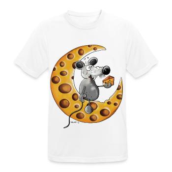 Maus liebt Käse - Männer T-Shirt atmungsaktiv - Weiß - Vorne - AI Model Male 185 dark (185cm)