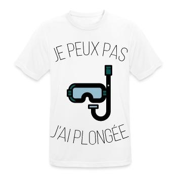 Ich kann nicht, dass ich getaucht bin - Männer T-Shirt atmungsaktiv - Weiß - Vorne - AI Model Male 185 dark (185cm)