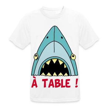 Hungriger Hai! - Männer T-Shirt atmungsaktiv - Weiß - Vorne - AI Model Male 185 dark (185cm)