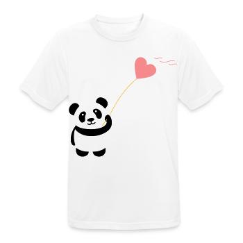 panda herz niedlich luftballon bär groß dick kusch - Männer T-Shirt atmungsaktiv - Weiß - Vorne - AI Model Male 185 dark (185cm)