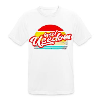 insel usedom shirt retro vintage aufkleber sticker - Männer T-Shirt atmungsaktiv - Weiß - Vorne - AI Model Male 185 dark (185cm)