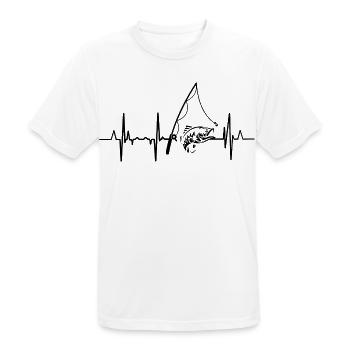 Fischerei Herzlinie - Männer T-Shirt atmungsaktiv - Weiß - Vorne - AI Model Male 185 dark (185cm)