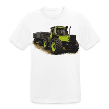MB trac 1600 turbo mit Anhänger - Männer T-Shirt atmungsaktiv - Weiß - Vorne - AI Model Male 185 dark (185cm)