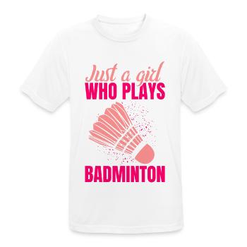 Just a girl who plays badminton - Men's Breathable T-Shirt - white - Front - AI Model Male 185 dark (185cm)