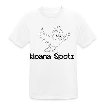 kloana Spotz-kleiner Spatz, dialecte autrichien - T-shirt respirant Homme - blanc - Devant - AI Model Male 185 dark (185cm)