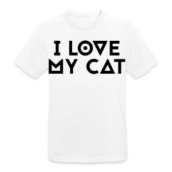 I love my cat - Männer T-Shirt atmungsaktiv - Weiß - Vorne - AI Model Male 185 dark (185cm)