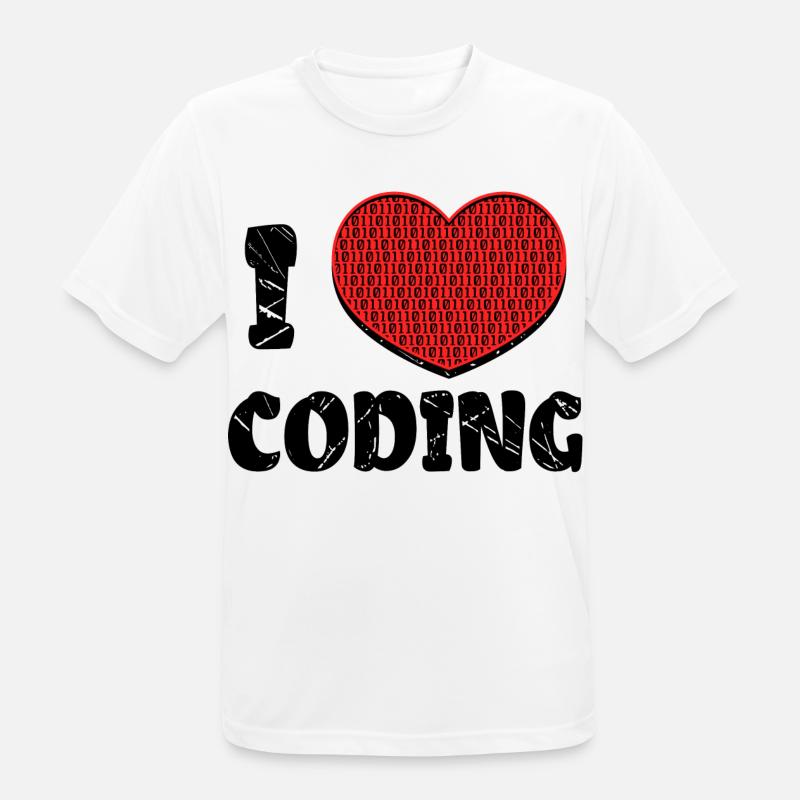 Script de code Debug Heart Statement - T-shirt respirant Homme - blanc
