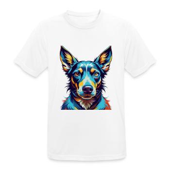 Chien courant andalou race de chien dessin animé coloré Kawaii - T-shirt respirant Homme - blanc - Devant - AI Model Male 185 dark (185cm)
