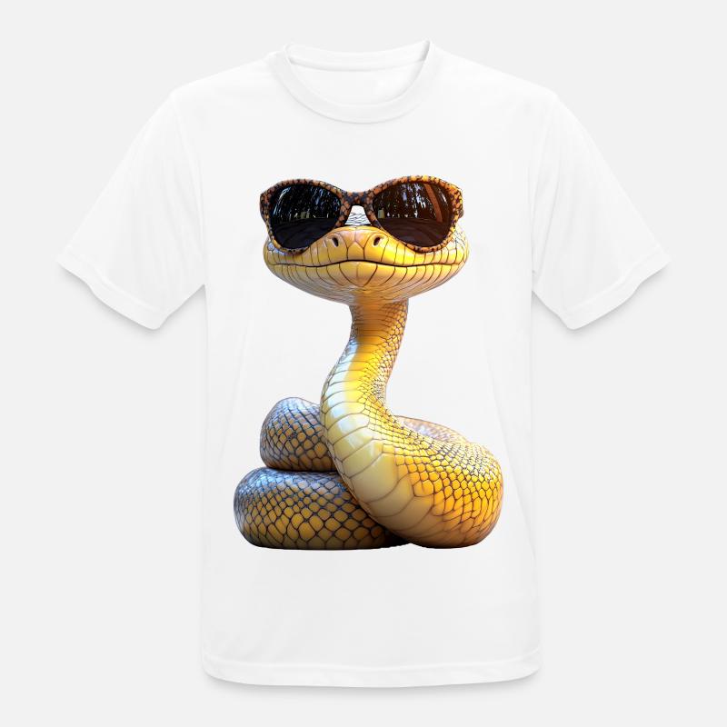 Schlange Python Kobra Mamba Klapperschlange Snake - Männer T-Shirt atmungsaktiv - Weiß