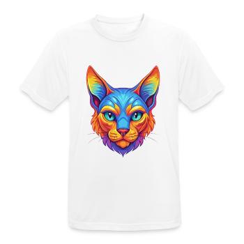 Chat Rex allemand, race de chat, dessin animé, animal de compagnie kawaii - T-shirt respirant Homme - blanc - Devant - AI Model Male 185 dark (185cm)