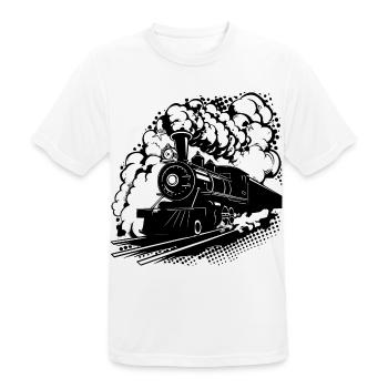 Railway Graphic - Men's Breathable T-Shirt - white - Front - AI Model Male 185 dark (185cm)