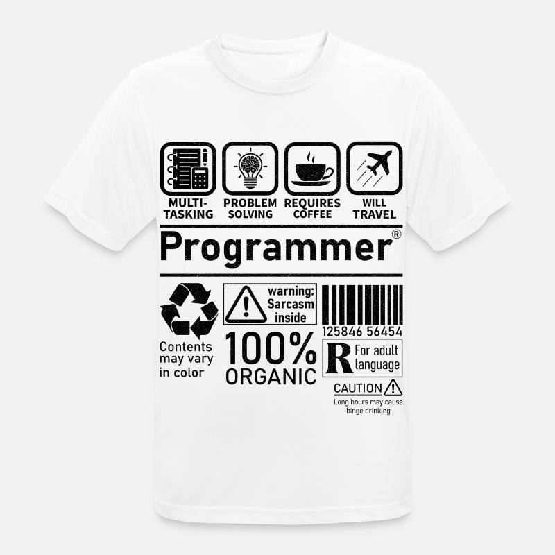 Programmer multi tasking problem solving requires - Männer T-Shirt atmungsaktiv - Weiß