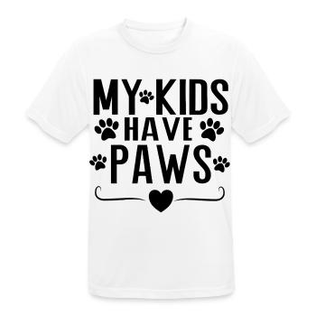 Mes enfants ont des pattes – Conception de la déclaration parentale de chien - T-shirt respirant Homme - blanc - Devant - AI Model Male 185 dark (185cm)