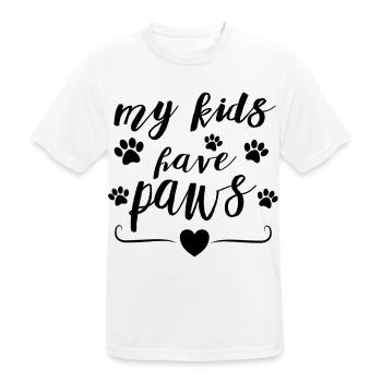 Mes enfants ont des pattes – Conception de la déclaration des parents d’animaux - T-shirt respirant Homme - blanc - Devant - AI Model Male 185 dark (185cm)