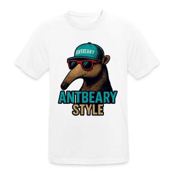 Antbeary Style Aardvark Cartoon - Men's Breathable T-Shirt - white - Front - AI Model Male 185 dark (185cm)