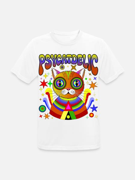 PSYCATDELIC - Men's Breathable T-Shirt - white