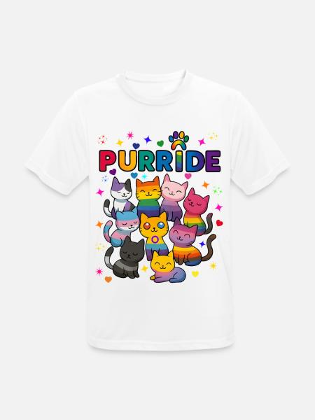 Purride LGBT Cats - Men's Breathable T-Shirt - white