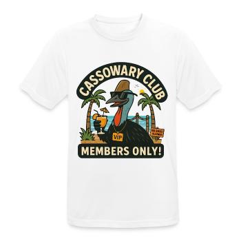 Australia Beach Cassowary Club Members Only  - Men's Breathable T-Shirt - white - Front - AI Model Male 185 dark (185cm)