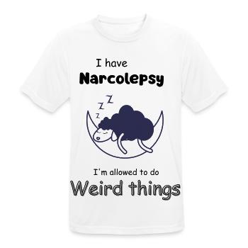 Schlafendes Schaf im Mondlicht mit Narkolepsie  - Männer T-Shirt atmungsaktiv - Weiß - Vorne - AI Model Male 185 dark (185cm)