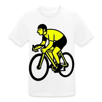 Neonrad Silhouette Radfahrer - Männer T-Shirt atmungsaktiv - Weiß - Vorne - AI Model Male 185 dark (185cm)