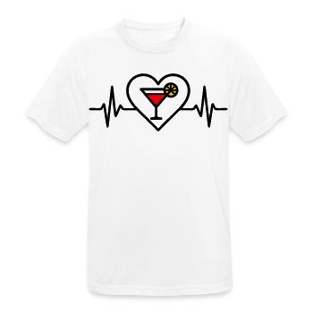Cocktail Cœur Apéritif Boisson - T-shirt respirant Homme - blanc - Devant - AI Model Male 185 dark (185cm)