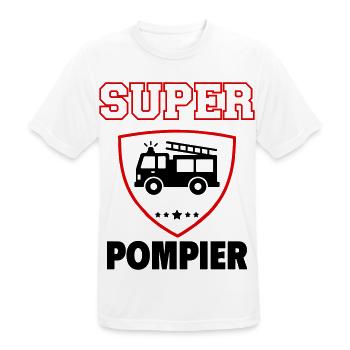 Super Firefighter, Father's Day, Christmas - Men's Breathable T-Shirt - white - Front - AI Model Male 185 dark (185cm)