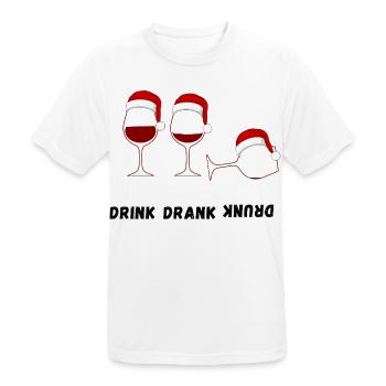 Drink Drank Drunk – Ugly Christmas Sweater Style - Männer T-Shirt atmungsaktiv - Weiß - Vorne - AI Model Male 185 dark (185cm)