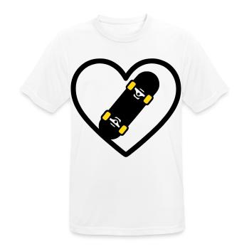 Skateboard Herz Sport Street Leidenschaft - Männer T-Shirt atmungsaktiv - Weiß - Vorne - AI Model Male 185 dark (185cm)