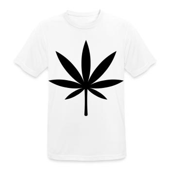 Cannabis / Marihuana / Hanfblatt (Black) - Männer T-Shirt atmungsaktiv - Weiß - Vorne - AI Model Male 185 dark (185cm)