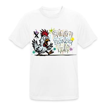 Going to Hendl This Graffiti Denglisch Spruch - Men's Breathable T-Shirt - white - Front - AI Model Male 185 dark (185cm)