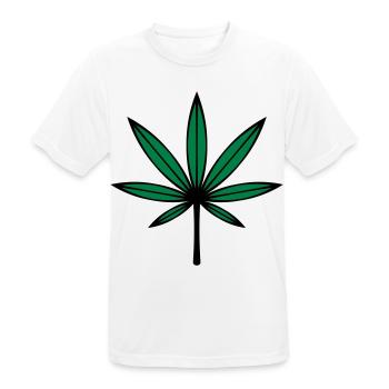 Cannabis / Marihuana / Hanfblatt (2C) - Männer T-Shirt atmungsaktiv - Weiß - Vorne - AI Model Male 185 dark (185cm)
