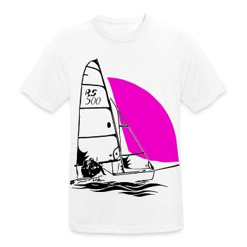 RS 500 Segeljolle Regatta segeln Segelsport farbig - Männer T-Shirt atmungsaktiv - Weiß - Vorne - AI Model Male 185 dark (185cm)