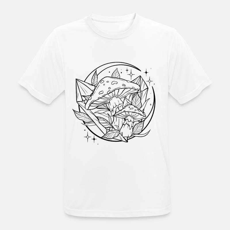Witchy Toadstool with Magic Crystal - Men's Breathable T-Shirt - white