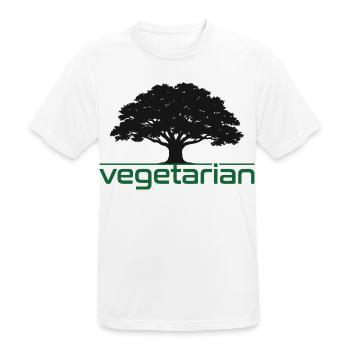Vegetarian Oak – Nature & Durability Design - Men's Breathable T-Shirt - white - Front - AI Model Male 185 dark (185cm)