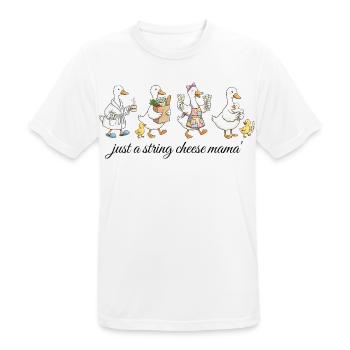 Lustiges Mama-Gänse-Hemd – Geschenk der Käse-Mama - Männer T-Shirt atmungsaktiv - Weiß - Vorne - AI Model Male 185 dark (185cm)