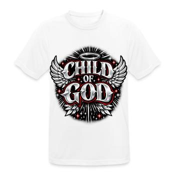 Child of God Streetwear - Männer T-Shirt atmungsaktiv - Weiß - Vorne - AI Model Male 185 dark (185cm)
