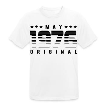 May 1976 Original Striped Vintage Geburtstag - Männer T-Shirt atmungsaktiv - Weiß - Vorne - AI Model Male 185 dark (185cm)